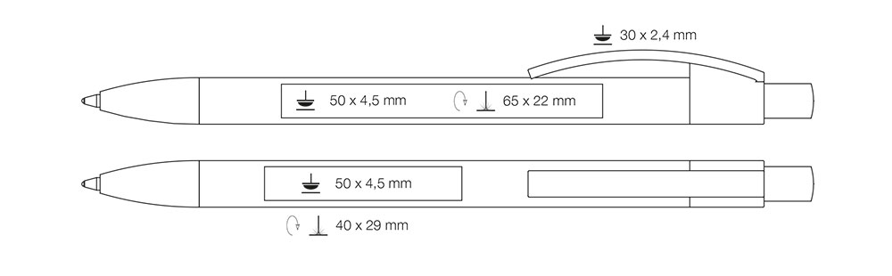 Ritter-Pen-Kugelschreiber-Capri-Druckstandskizze