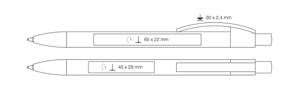 Ritter-Pen-Kugelschreiber-Capri-Soft-Druckstandskizze