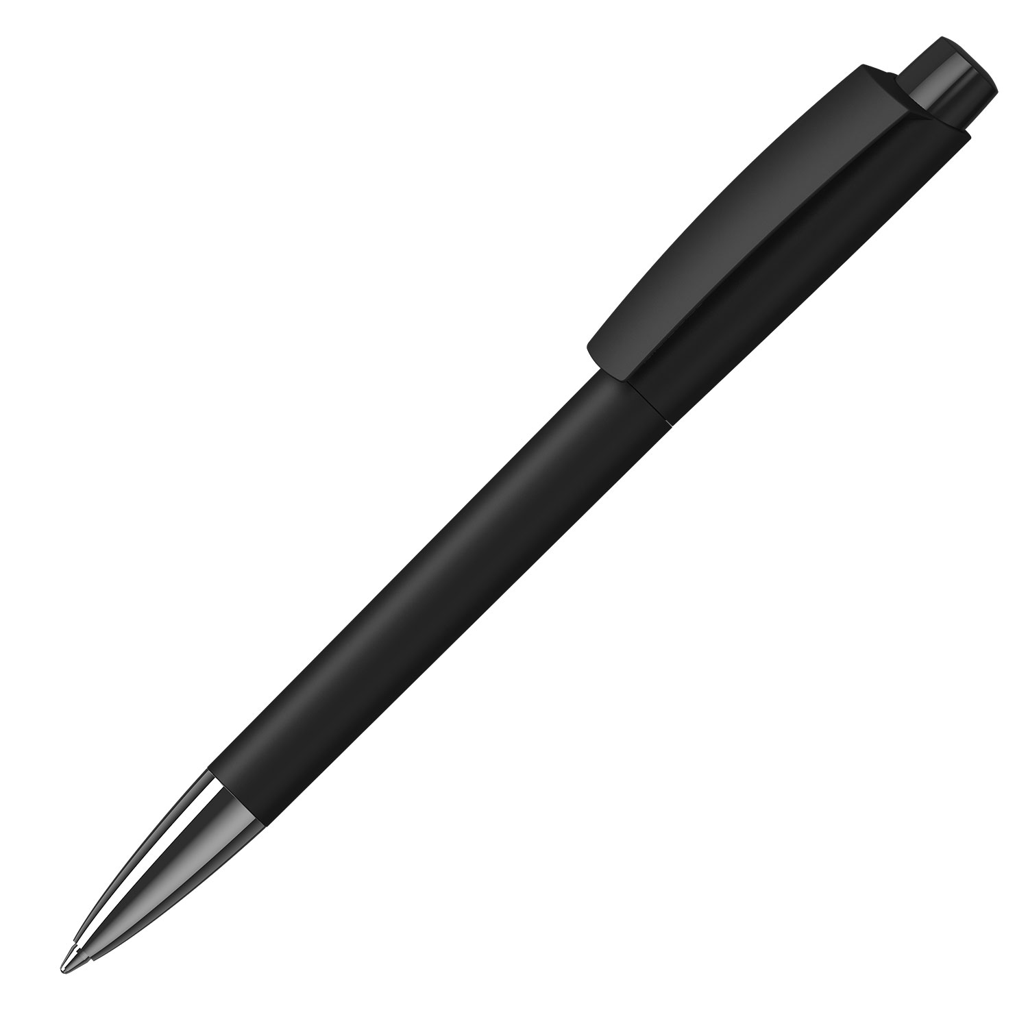 Klio Kugelschreiber Zeno Softtouch High Gloss Mn Schwarz