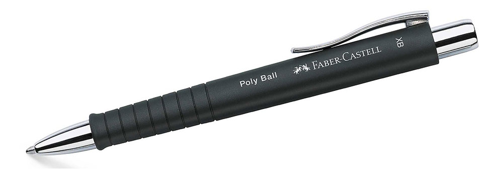 Faber-Castell Poly Ball Werbekugelschreiber mit rutschfester Oberfläche und Logodruck