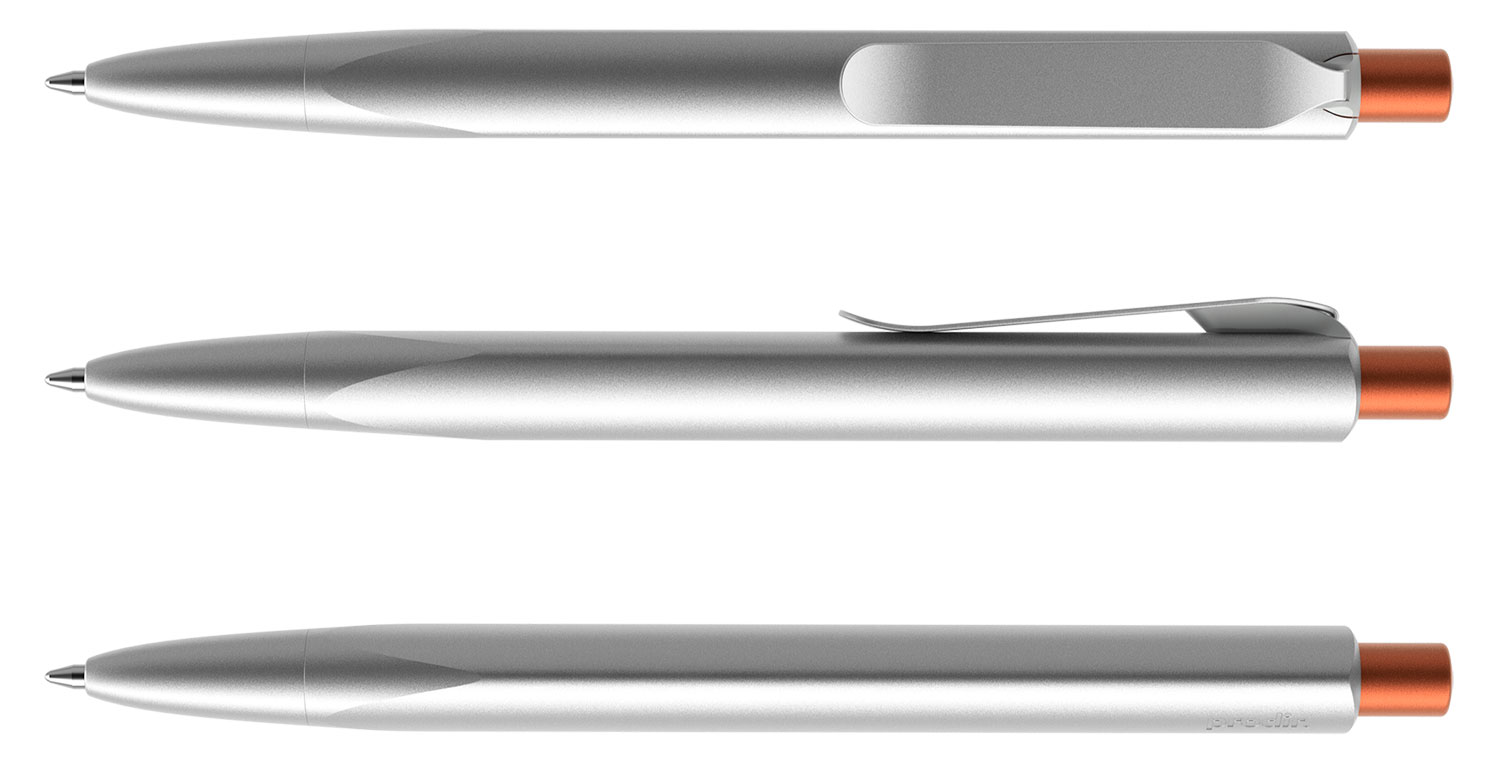 Prodir Kugelschreiber MS8 PSS S70 S15 Silver-Canyon Orange