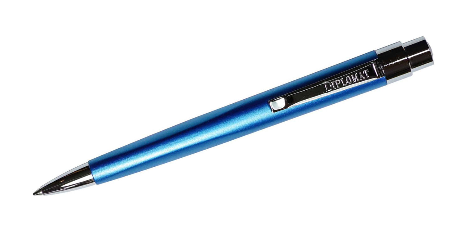 Diplomat Kugelschreiber Magnum Glanzchrom Ägäis Blau